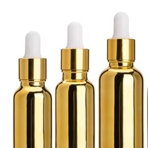 زجاجة عينة زيت عطري مطلية ذهبية سعة30 مل،