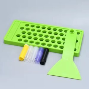 صينية تعبئة مرطب الشفاه البلاستيكية - لون اخضر