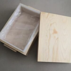 قالب سيليكون مستطيل مع قالب خشب وغطاء