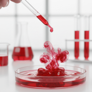لون مختبر السائل الأحمر