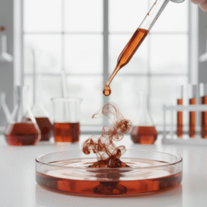 لون مختبر بني سائل