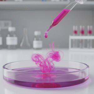 لون مختبر سائل وردي