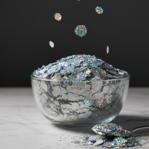 رقائق فضية ثلاثية الأبعاد لامعة (30 جم)